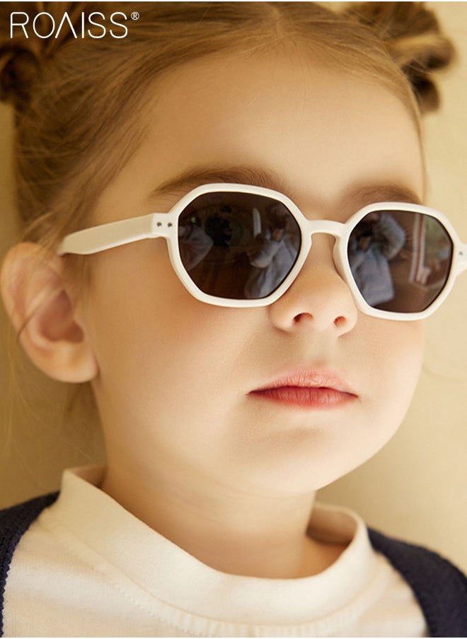 roaiss Hexagon Polarized Sunglasses for Babies, UV400 Protection Cute Beach Holiday Sun Glasses with Lightweight Flexible TPEE Frame and Elastic Strap for Boys Girls Age 0-3, White  - Image 2