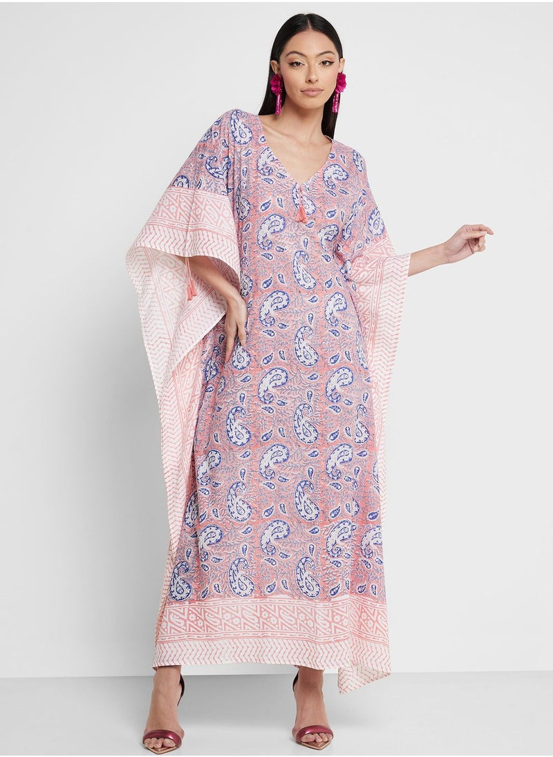ARABIAN CLOSET - Cape Sleeve Printed Kaftan - Image 1
