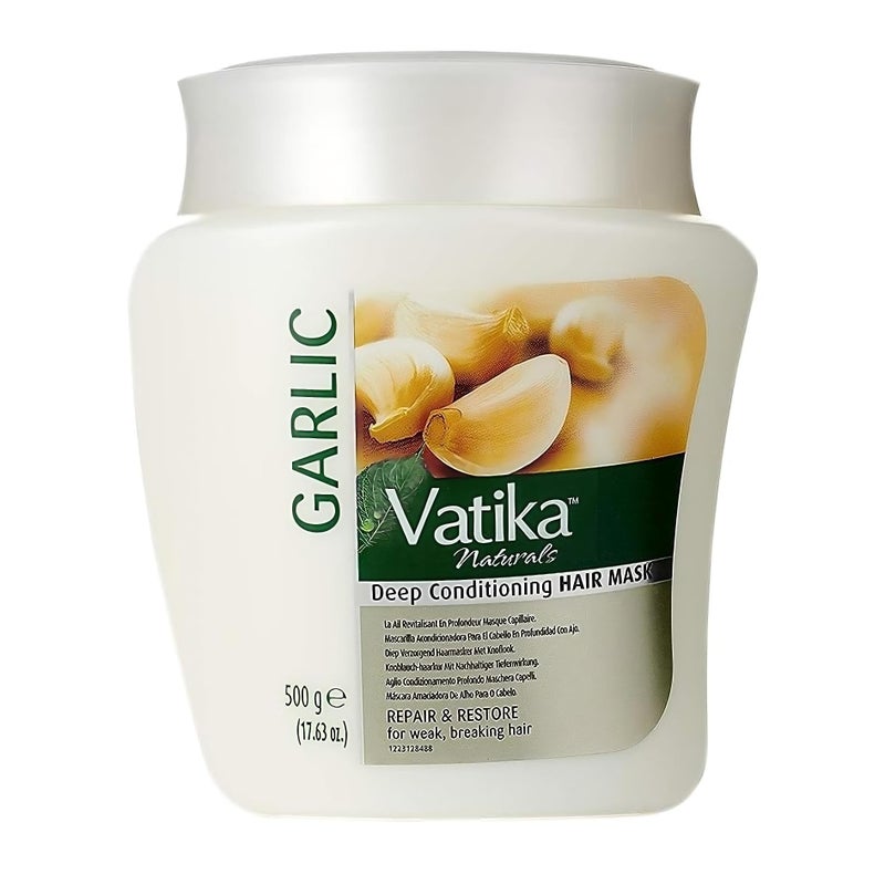 Vatika Naturals كريم ماسك الشعر بالثوم من دابر فاتيكا ناتشورالز، 500 جرام - Image 1