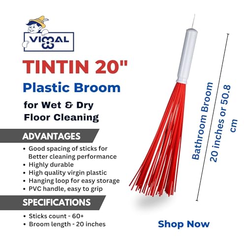Vimal Combo Set of Big B Toilet Cleaner Brush and Tintin 20 Inches Bathroom Cleaning Plastic Broom - Image 2