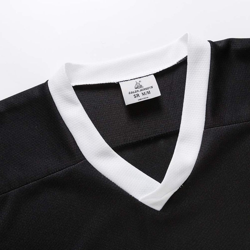 EALER H400 Series Blank Ice Hockey Practice Jersey League Jersey for Men and Boys - Senior and Junior - Adult and Youth Black/White - Image 2