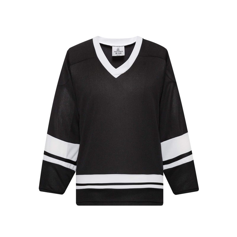 EALER H400 Series Blank Ice Hockey Practice Jersey League Jersey for Men and Boys - Senior and Junior - Adult and Youth Black/White - Image 1