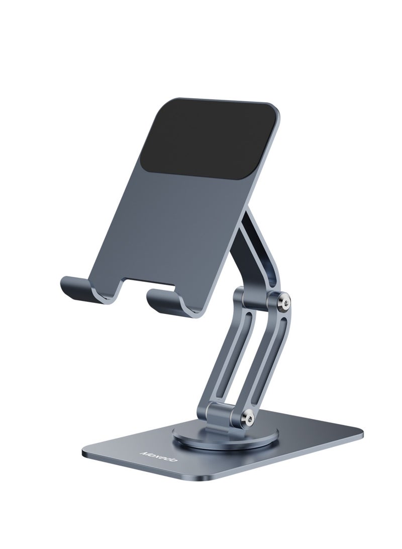 Moxedo Axira Mobile Phone Stand 360° Rotatable Height Adjustable Foldable Metal Mobile Stand for Desk Compatible with Devices 5.8” to 7.1” - Image 1