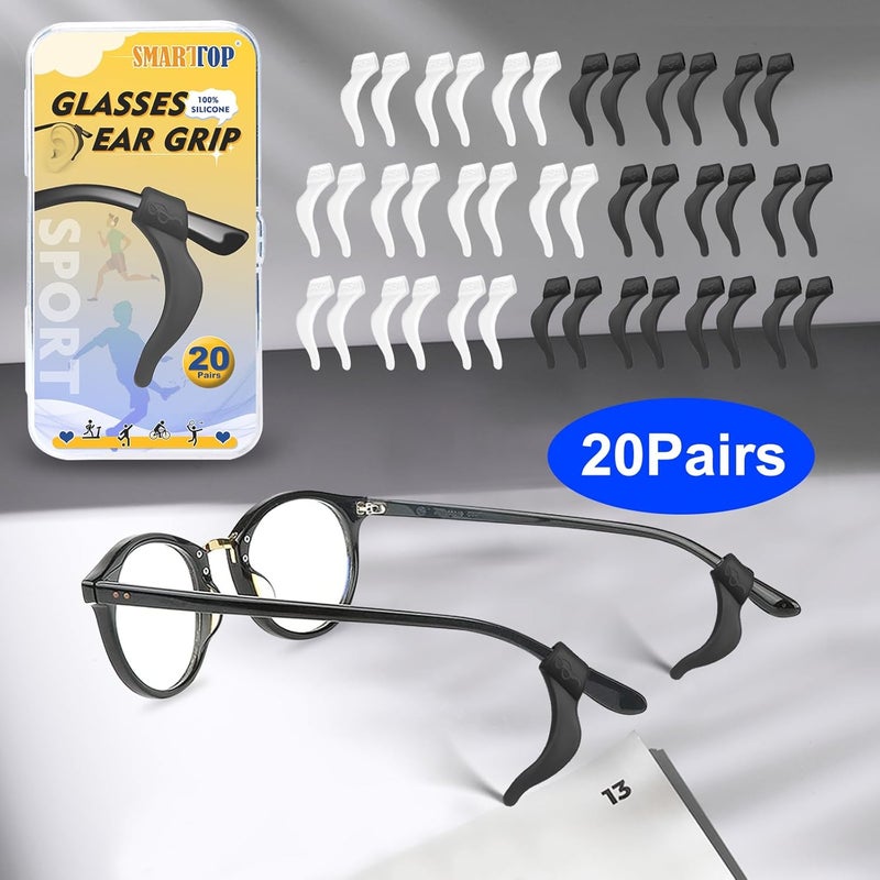 SMARTTOP Eyeglass Ear Grip-20 Pairs eye glasses ear grippers Anti-slip holders for ears,Silicone Ear Hook,glasses ear grip Retainer for Sports Glass Sunglasses Reading - Image 5