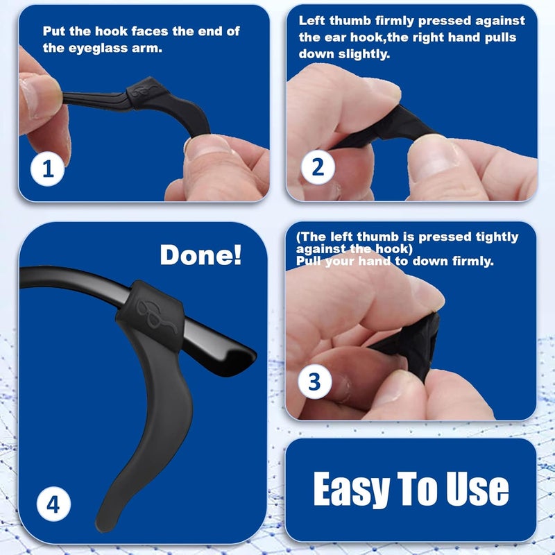 SMARTTOP Eyeglass Ear Grip-20 Pairs eye glasses ear grippers Anti-slip holders for ears,Silicone Ear Hook,glasses ear grip Retainer for Sports Glass Sunglasses Reading - Image 4