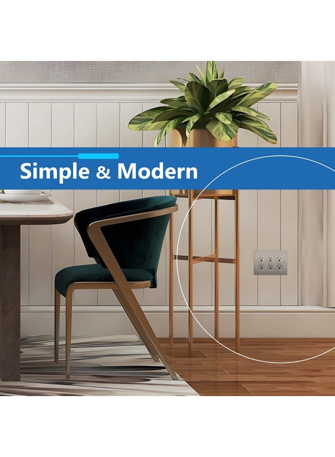 LIDER Brushed Finish Decorator Switch Cover, Screwless Wall Plate, Mid-Size 3-Gang 4.88" x 6.77", Unbreakable Polycarbonate Thermoplastic, UL Listed, LSWP-33M-BNK, Brushed Nickel - Image 4