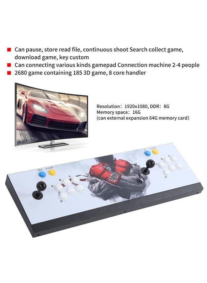 Arabest - Double People Joystick Fighting Gaming Machine High Definition Home Game Console 100-240VGaming Box for Pandora(3D Luxury Version) UK - Image 1