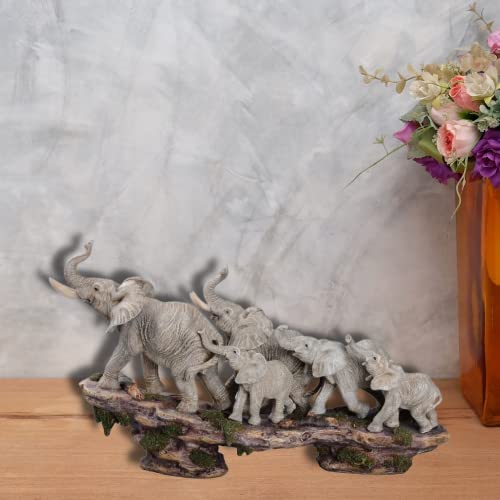 Comfy Hour مجموعة أصدقائنا الأفيال الظريفة من كومفي هاور، تمثال عائلة الأفيال على الجرف، 10.03" - Image 2