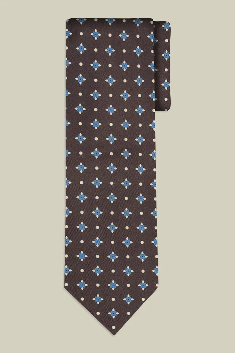 Doppelganger Men's tie with micro pattern - DK Brown