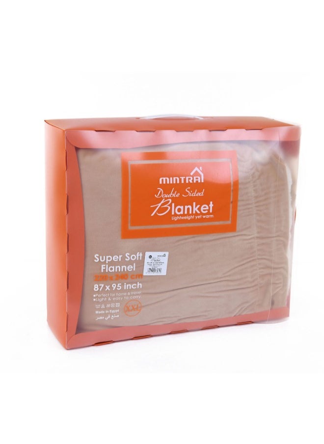 Mintra Sherpa & Super soft Flannel H4573 Camel size 220x240cm  - Image 2