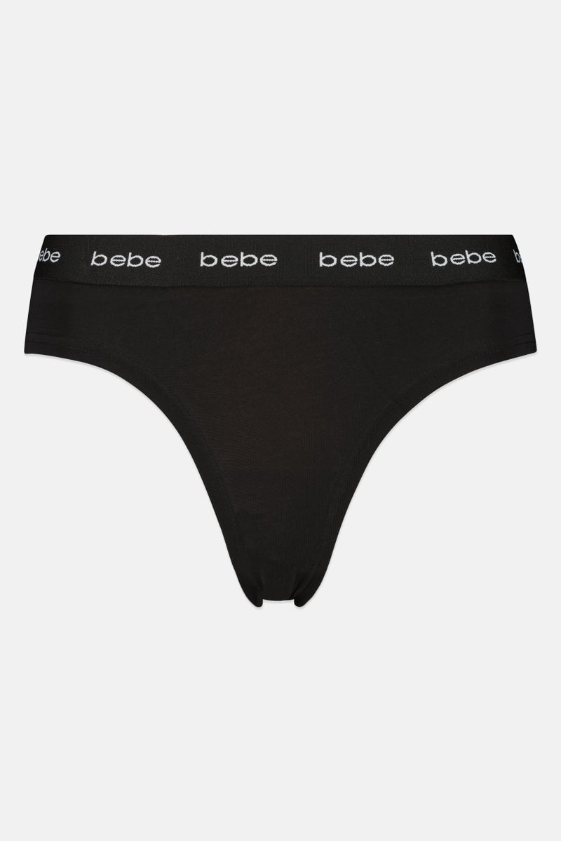 bebe Women 3 Pieces Brand Logo Cheeky Panties, Multicolor - Image 3