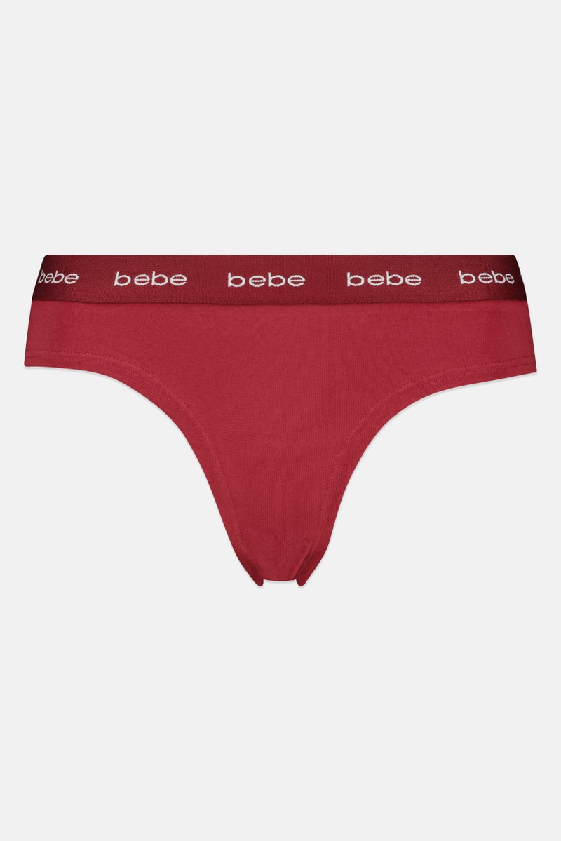 bebe Women 3 Pieces Brand Logo Cheeky Panties, Multicolor - Image 4