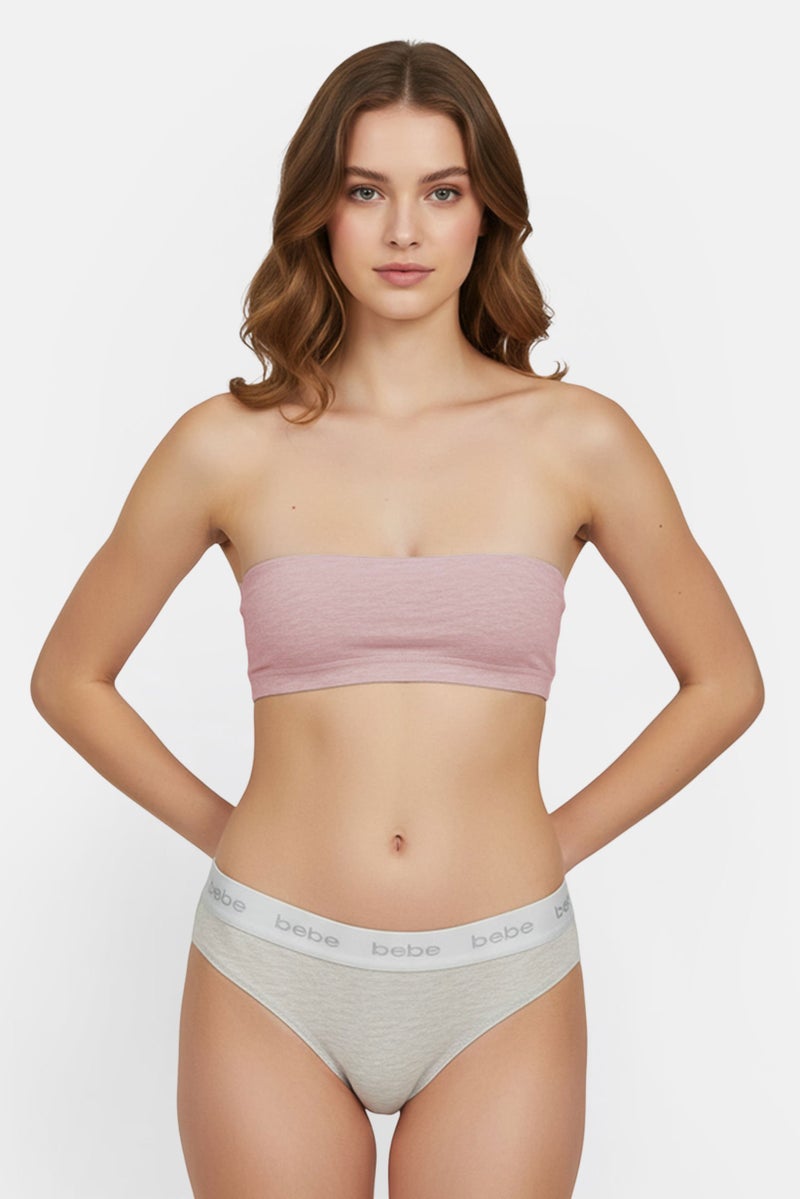 bebe Women 3 Pieces Brand Logo Cheeky Panties, Multicolor - Image 1