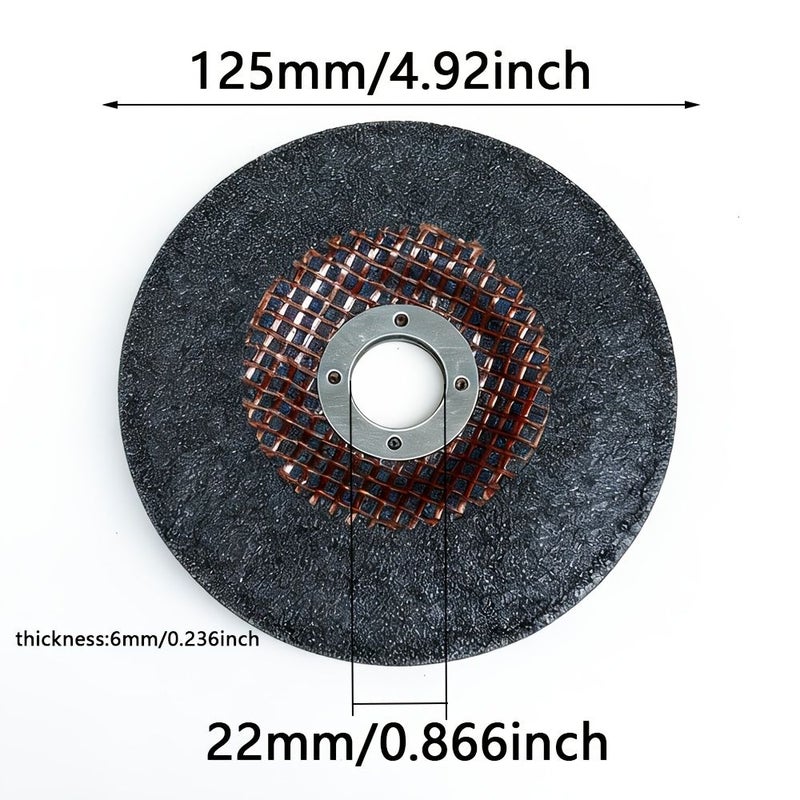 5 Inch 125mm Mesh Wear Resistant Grinding Wheel Disc Concave Center Design Metalworking Tool Durable Double Mesh Structure for Projects Home Renovations Professional Use Without Electricity - Image 3