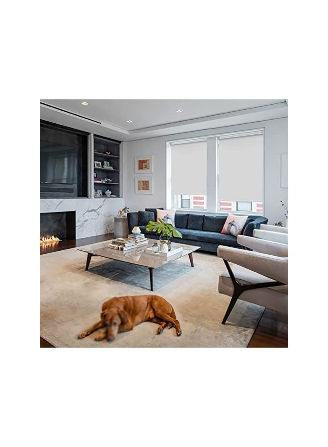 100% Blackout Roller Blinds,Waterproof Fabric Window Roller Shades Blind,Thermal Insulated,UV Protection,Privacy Screen,Side Pull Roller Blind,with Accessories,Customizable (60cm Width x 130cm Drop)