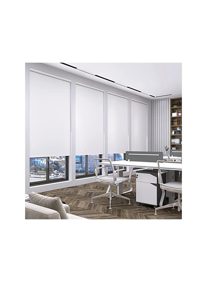 100% Blackout Roller Blinds,Waterproof Fabric Window Roller Shades Blind,Thermal Insulated,UV Protection,Privacy Screen,Side Pull Roller Blind,with Accessories,Customizable (60cm Width x 130cm Drop)