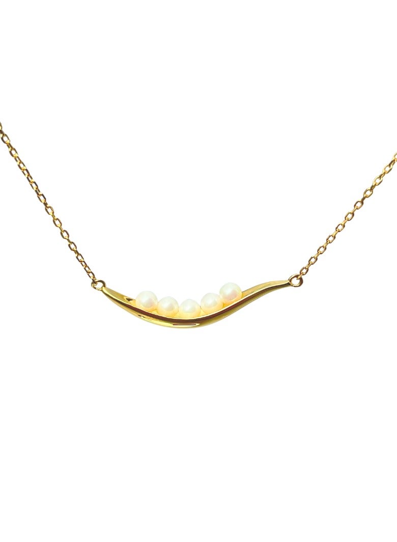 Jo Mavia Pendant Necklace for Women, Curved Design – Gold Plated 925 Silver, Unique Gift - Image 1