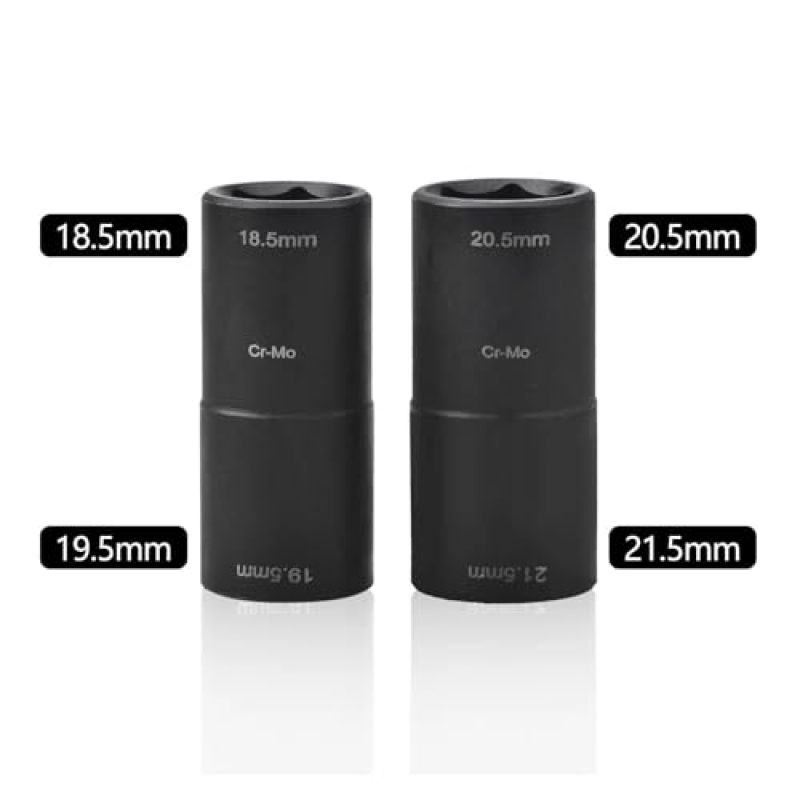 Double Head Nut Sleeve Thin Wall Swivel Impact Socket - Non Slip Lug Nut Socket for Automotive Repair Easy Access Socket for Professional Mechanics - Image 3