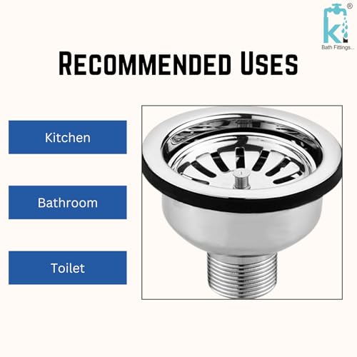 KI Stainless Steel Heavy 3 Inch Coupling for Sink Drain Outlet (Silver) - Image 3