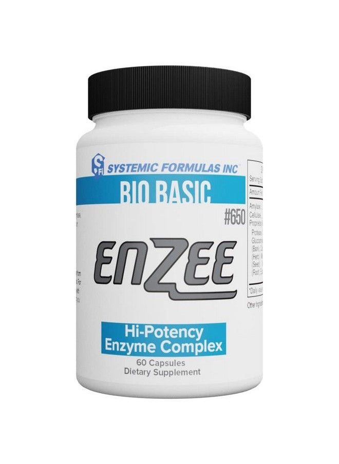 Enzee Hipotency Enzyme Complex Bio Basic 650 60 Capsules Digestion Support Carbohydrate Breakdown