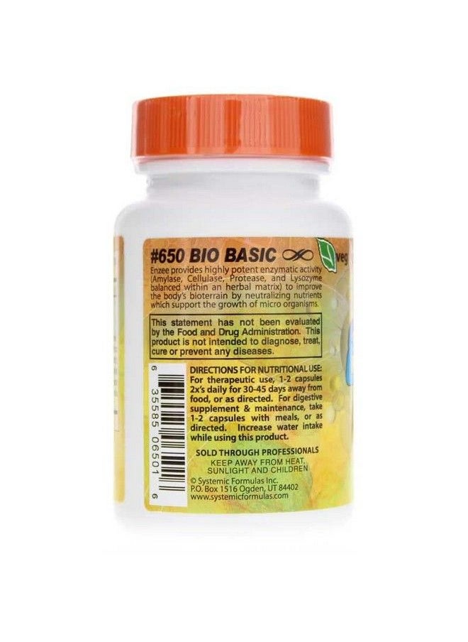 Enzee Hipotency Enzyme Complex Bio Basic 650 60 Capsules Digestion Support Carbohydrate Breakdown