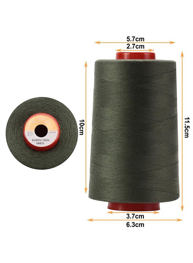 New brothread 28 Options - 4 Large Cones of 5500Y (5000M) Each All Purpose Spun Polyester Thread 40S/2 (Tex27) for Serger, Overlock, Quilting, Piecing and Sewing - Evergreen - Image 2
