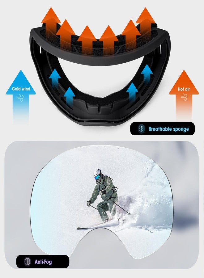 LOEO Snow Skiing Goggles, Snowboarding Goggles for Men, Women, Adult, Youth and Over 15 Years, Snowmobiling Goggles - Image 5