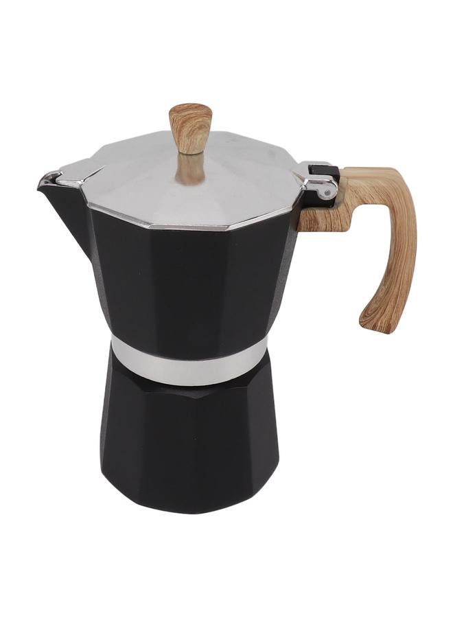 xozgdovg Moka Pot Aluminium Alloy Fast Heat Comfortable Grip Octagonal Coffee Maker Pot for Gas Electric Stove Top Kitchen Black 150ml  - Image 2