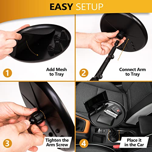 MUGATH 3 in 1 Multifunctional Car Cup Holder Expander with Detachable Tray, Cup Holder Tray & Car Food Tray Table for Eating & Car Cup Holder Swivel Tray with Dual Cup Holder (Car Food Tray) - Image 5