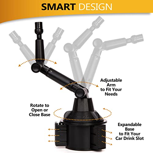 MUGATH 3 in 1 Multifunctional Car Cup Holder Expander with Detachable Tray, Cup Holder Tray & Car Food Tray Table for Eating & Car Cup Holder Swivel Tray with Dual Cup Holder (Car Food Tray) - Image 4