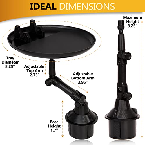 MUGATH 3 in 1 Multifunctional Car Cup Holder Expander with Detachable Tray, Cup Holder Tray & Car Food Tray Table for Eating & Car Cup Holder Swivel Tray with Dual Cup Holder (Car Food Tray) - Image 2