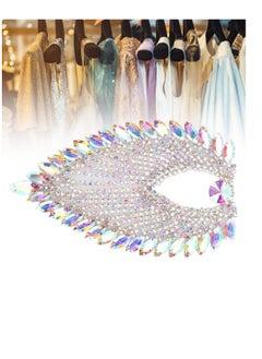 SYOSI Rhinestone Chain 3.35 x 5.12in Shoulder Epaulets Tassel Chain with Horse Eye Rhinestones Heart Shaped Tassel Diamond Buckle for DIY Crafts Clothes Bag Decoration Purse Handbag Colorful  - Image 2