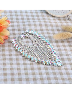 SYOSI Rhinestone Chain 3.35 x 5.12in Shoulder Epaulets Tassel Chain with Horse Eye Rhinestones Heart Shaped Tassel Diamond Buckle for DIY Crafts Clothes Bag Decoration Purse Handbag Colorful  - Image 5