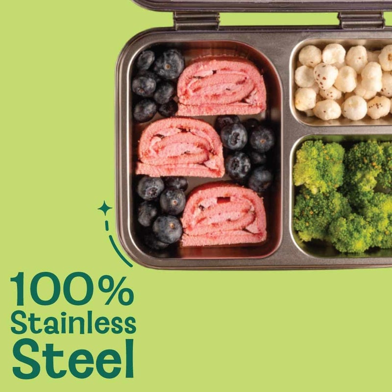 BASIL Bento Lunch Box Combo – 900ml Leak-Proof Bento Box & 430ml Stainless Steel Sipper Bottle for Kids – Pink Unicorn - Image 2