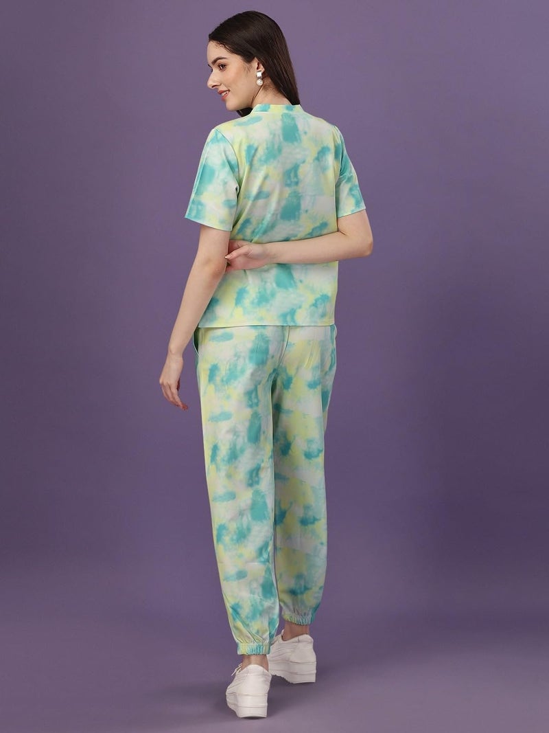 LookMark Women's Cotton Lycra Printed Pyjama Set Green Color Night Suit Co-ord for Women (AZ-NW17-S) - Image 3