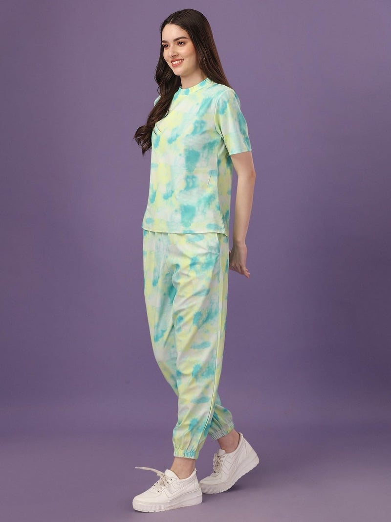 LookMark Women's Cotton Lycra Printed Pyjama Set Green Color Night Suit Co-ord for Women (AZ-NW17-S) - Image 2