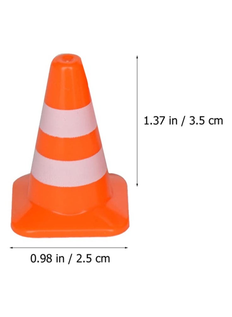 SYOSI Traffic Road Cones, 14Pcs Small Traffic Signs Toys Roadblocks Pretend Play Toys Miniature Traffic Cones for Sand Table Engineering Construction  - Image 5