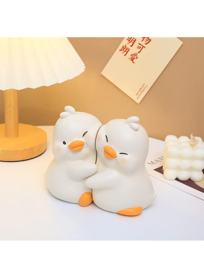 The Bros Cute hugging duck decorative bookshelf, unique book end can be placed on the book creative resin bookshelf plug, suitable for home office desk bookshelf decoration - Image 5