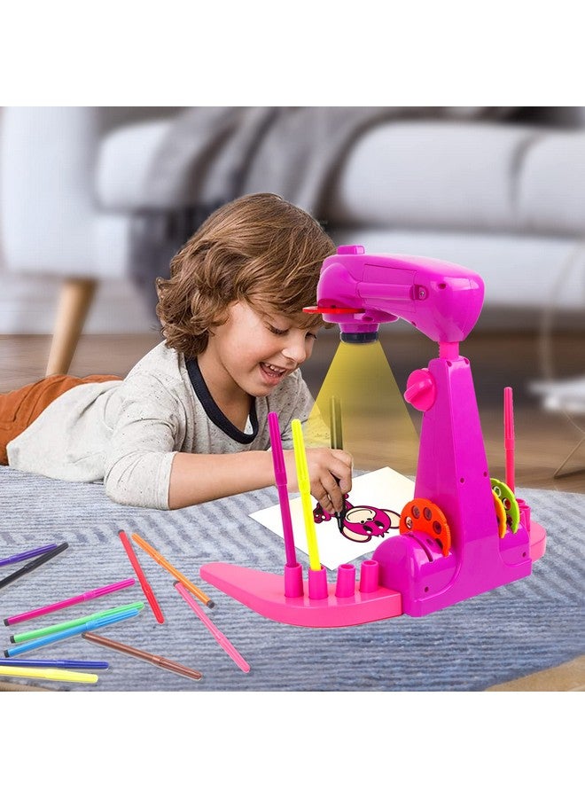 LEERFEI Drawing Projector for Kids Toy,smart art sketcher projector kid toys, with 32 Slide Cartoon Patterns and 12 Color Brush, Adjustable Pattern Size,Suitable for Children to Learn to Draw and Sketch  - Image 2