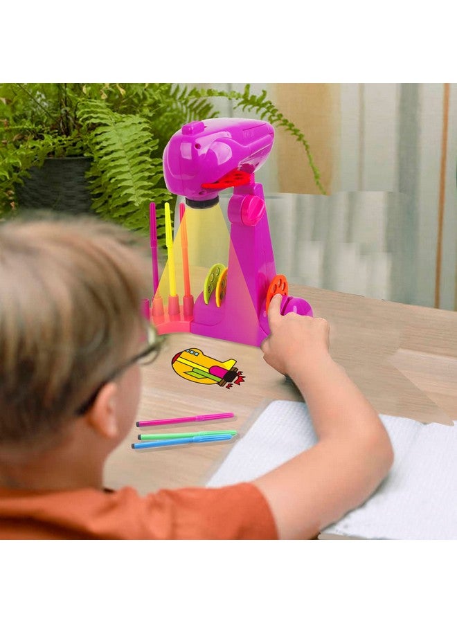 LEERFEI Drawing Projector for Kids Toy,smart art sketcher projector kid toys, with 32 Slide Cartoon Patterns and 12 Color Brush, Adjustable Pattern Size,Suitable for Children to Learn to Draw and Sketch  - Image 3