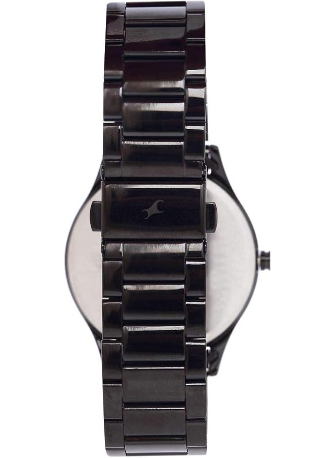 فاستراك ساعة رجالية تناظرية من الفولاذ المقاوم للصدأ بسوار أسود ومينا بني رقم 3184Nm01 - Image 2