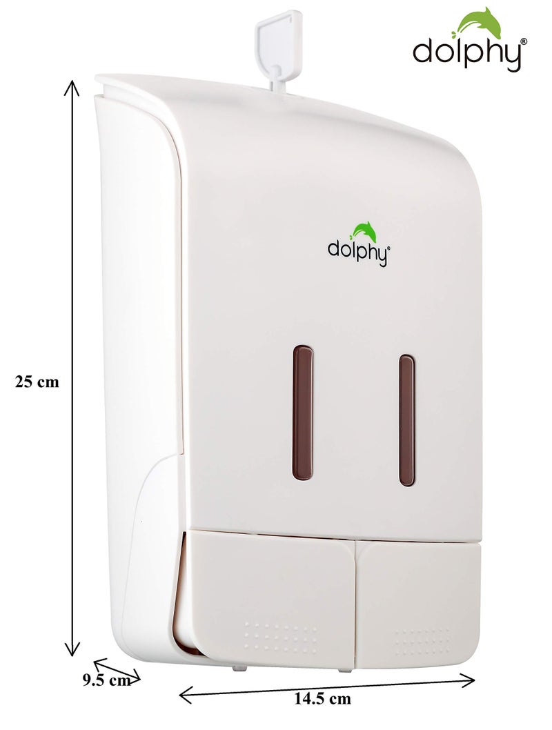 Dolphy 2 in 1 Manual Soap Dispenser for Bathroom & Kitchen (550ml : 550ml) - Image 4