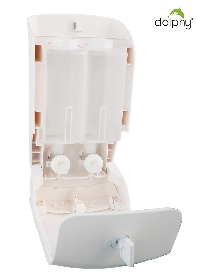 Dolphy 2 in 1 Manual Soap Dispenser for Bathroom & Kitchen (550ml : 550ml) - Image 5