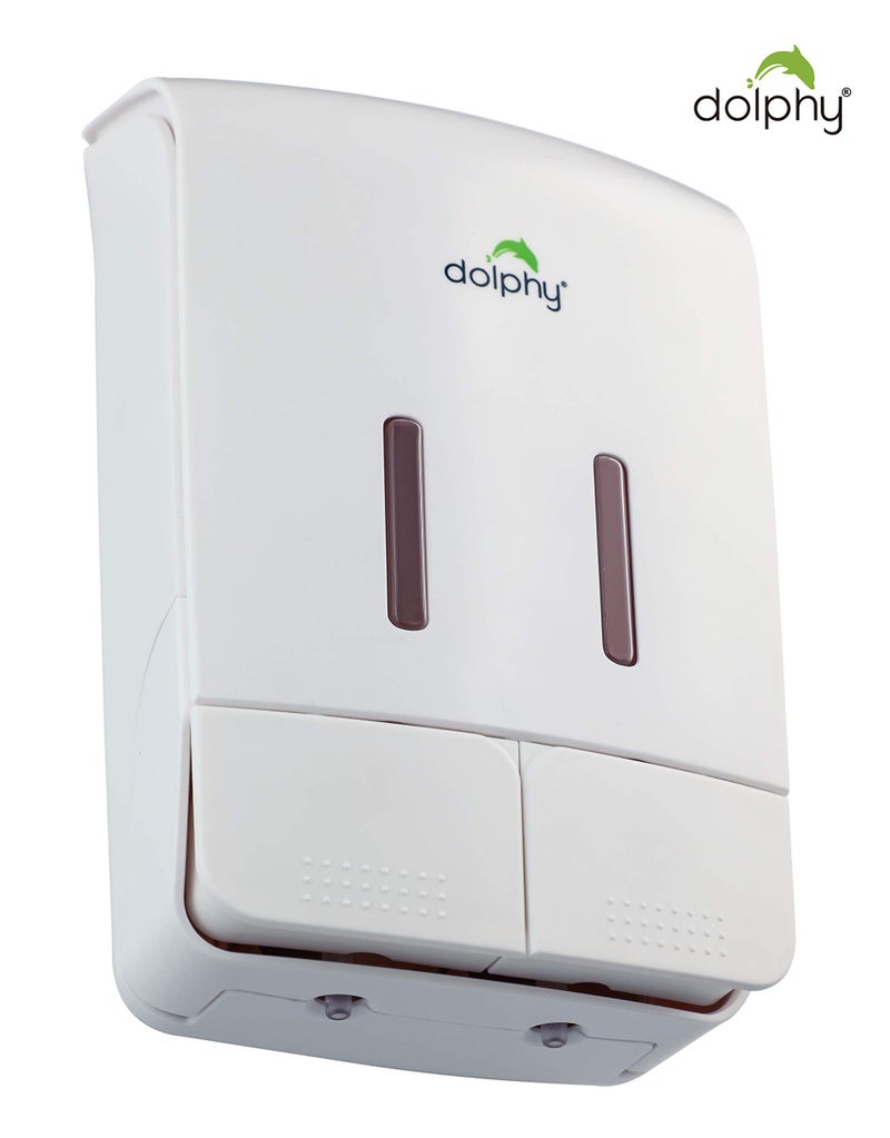 Dolphy 2 in 1 Manual Soap Dispenser for Bathroom & Kitchen (550ml : 550ml) - Image 3