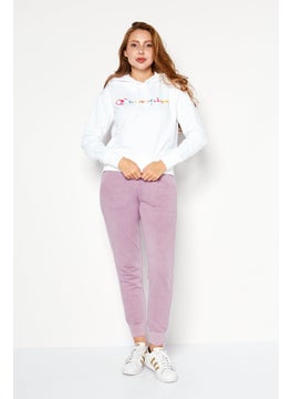Champion Women Sportswear Fit Long Sleeve Outdoor Hooded Sweatshirt, White  - Image 2