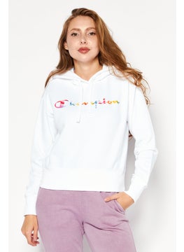 Champion Women Sportswear Fit Long Sleeve Outdoor Hooded Sweatshirt, White  - Image 1