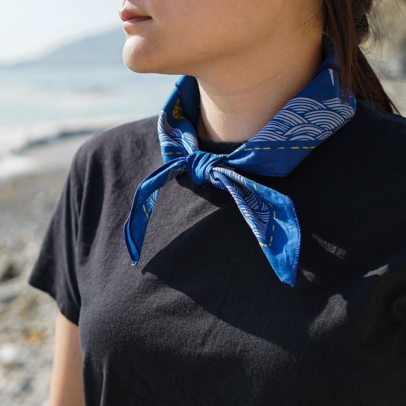 WHTE MOSS Bandana â€“ 100% Cotton Extra Soft Scarf Handkerchief for Men & Women (Koi Blue) - Image 5
