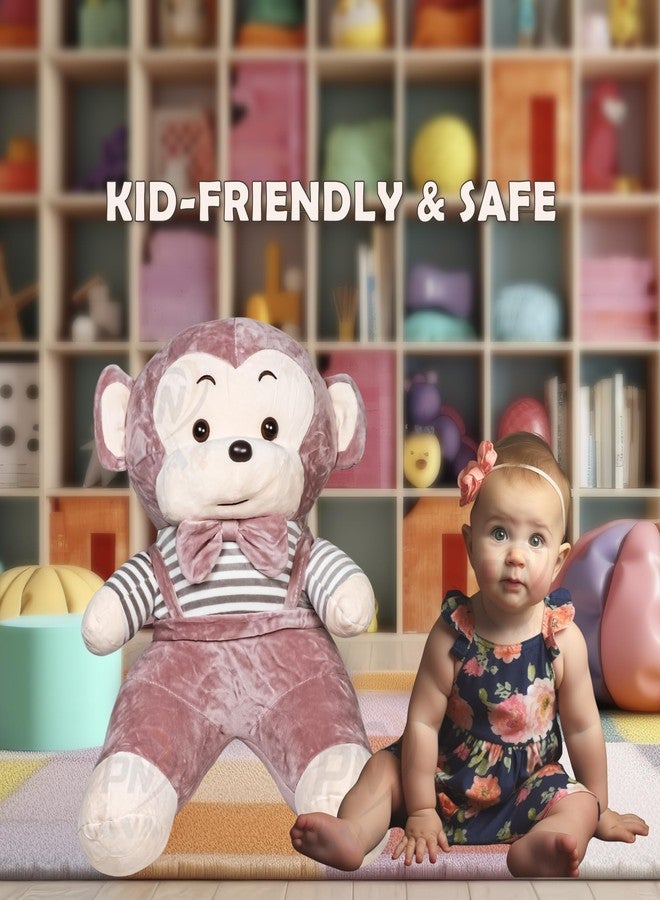 PN AVAN Soft Toys Monkey for Kids Baby Boys & Girls H49cm. L41cm. W36cm (Pink Monkey) - Image 2
