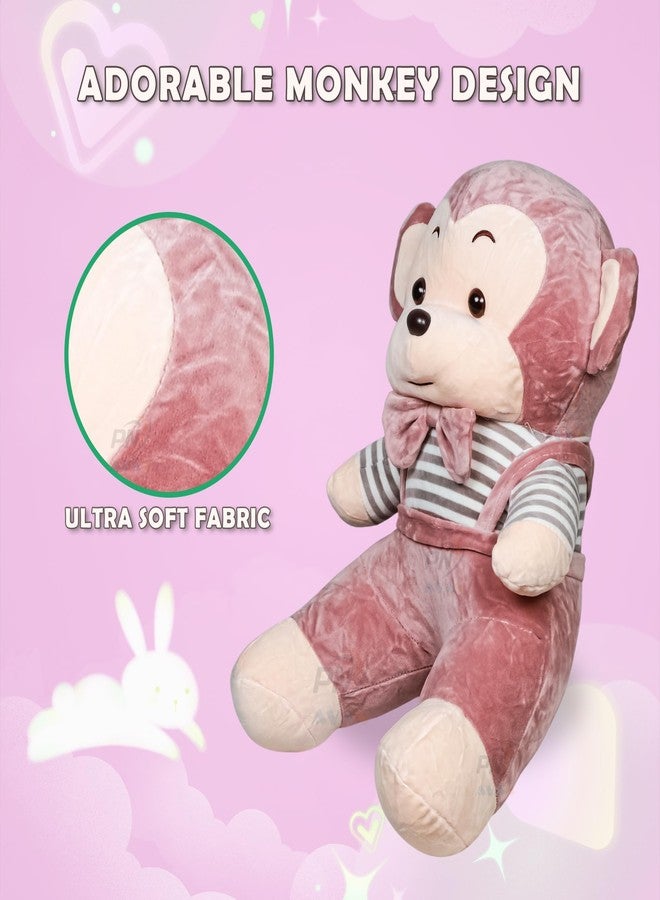 PN AVAN Soft Toys Monkey for Kids Baby Boys & Girls H49cm. L41cm. W36cm (Pink Monkey) - Image 4