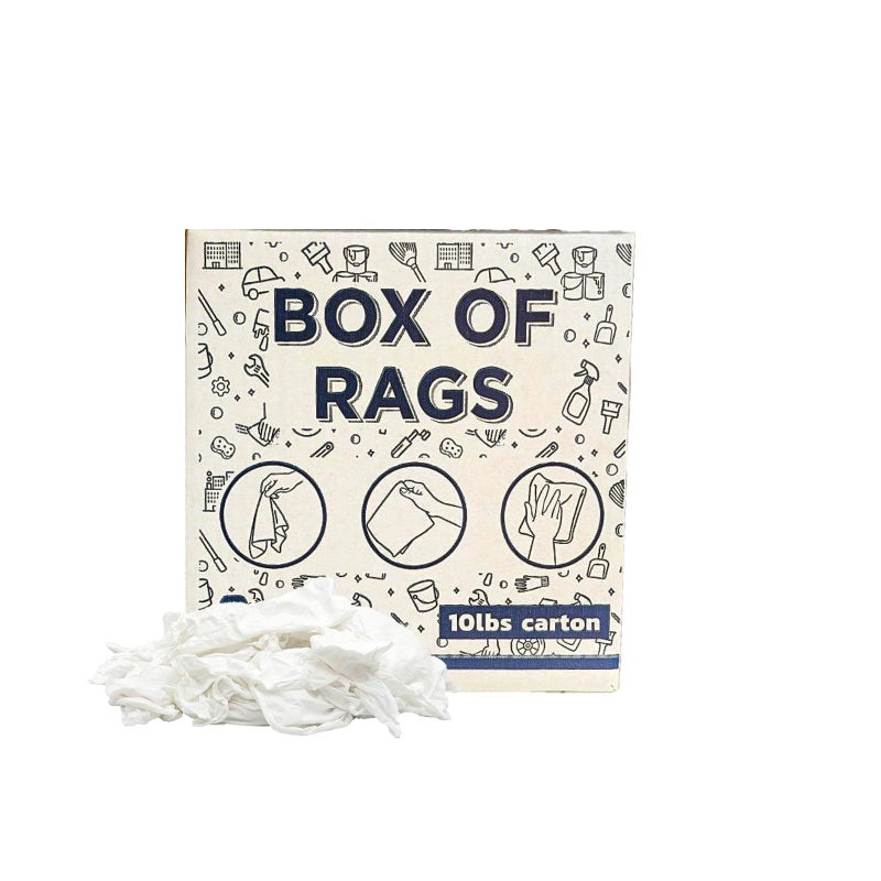 SupremePlus Premium White TShirt Cleaning Rags 10 lbs Box  White Cotton Rags for Cleaning Staining Painting Oil Grease  Dust Removal  Shop Rags Bulk for Multipurpose use